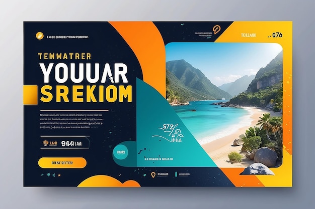 travel business promotion web banner template design for social media