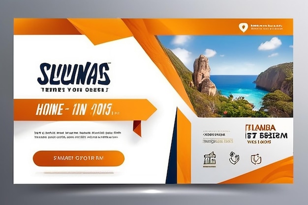travel business promotion web banner template design for social media