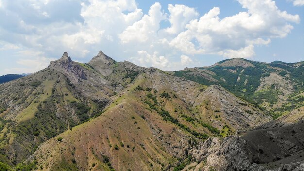 Travel by car. Top of the mountains on the Black Sea coast of Crimea. view from above.