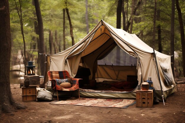 Photo travel camp outdoors forest trip landscape adventure vacation summer nature tent