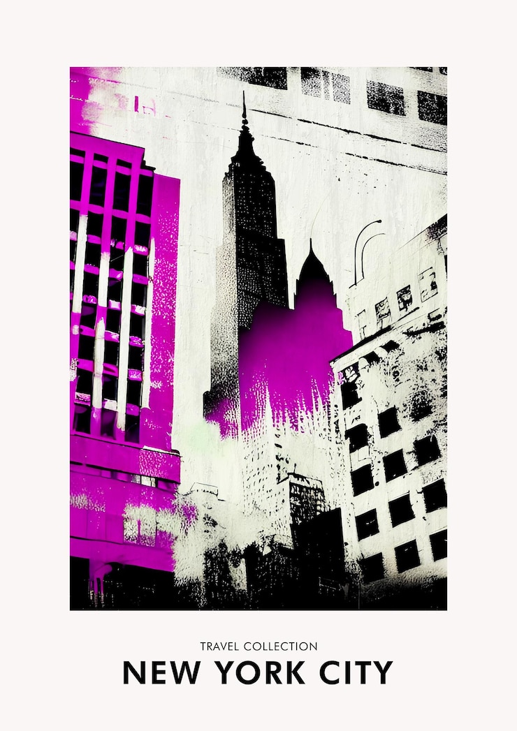 Photo travel collection poster new york city printable wall art