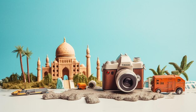 travel concept with landmarks