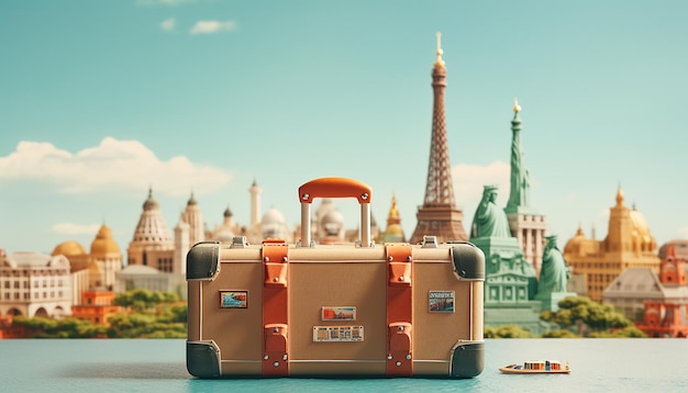 travel concept with landmarks