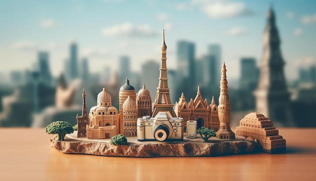 travel concept with landmarks