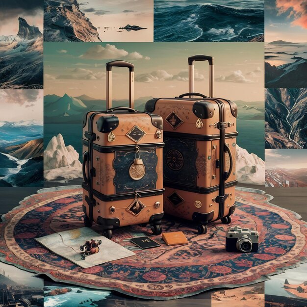 Photo travel concept with luggages