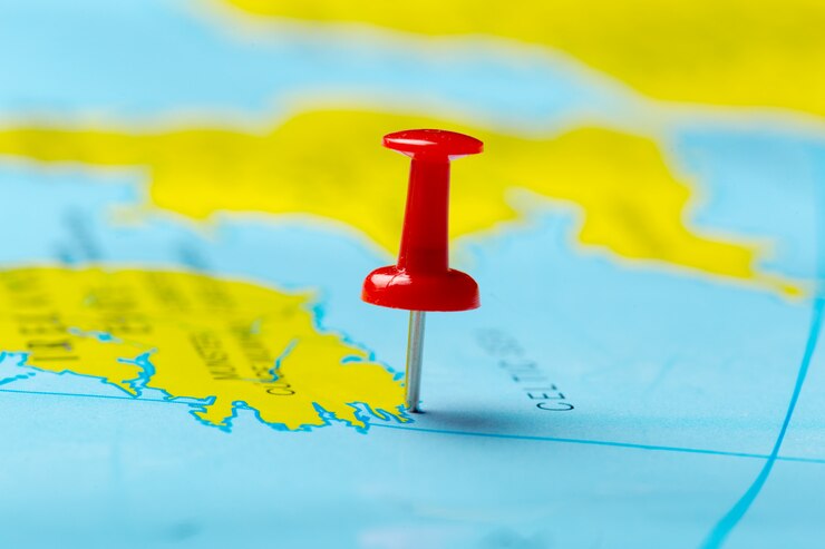 फोटो travel destination points on a map