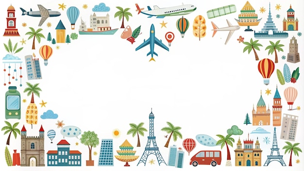 Photo travel destinations frame