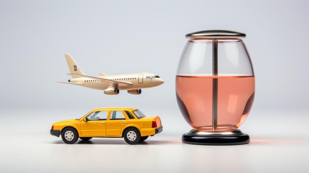 The Travel Dilemma Exploring the Efficiency of Plane and Car with Hourglass Visual