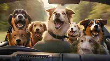 Photo travel dogs in car