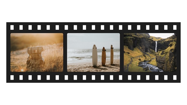 トラベルフィルム ストリップ 透明な背景