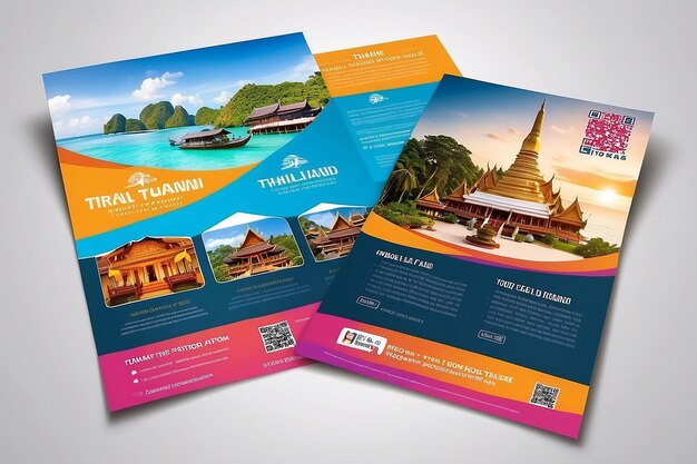 Travel flyer design template Thailand tour package flyer travel hotel package