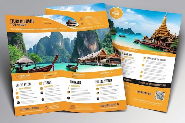 Travel flyer design template Thailand tour package flyer travel hotel package