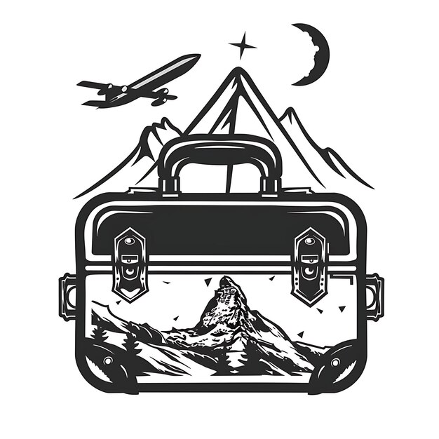 Travel Game Award Logo With a Suitcase and a Passport for De Creative Simple Design Tattoo CNC Art