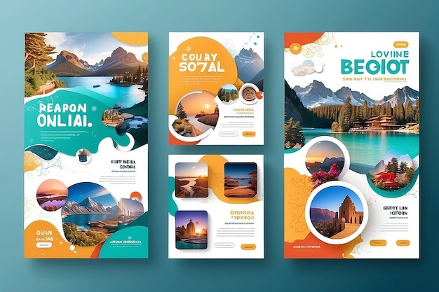 Travel holiday social media post banner template