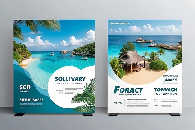 Photo travel holiday vacation social media banner post template