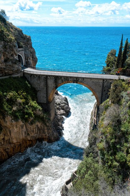 Photo travel in italy amalfi coast with the sea