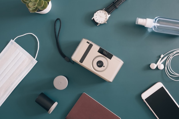 Travel kit on a table