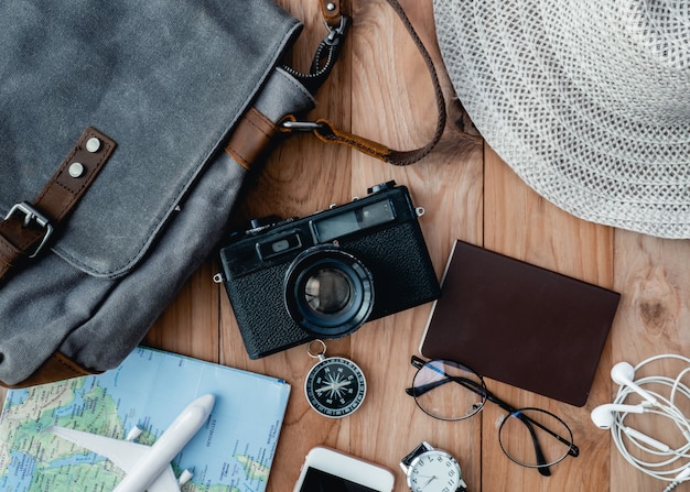 Travel kit on a table