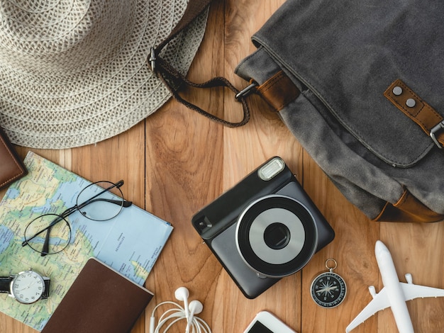 Travel kit on a table