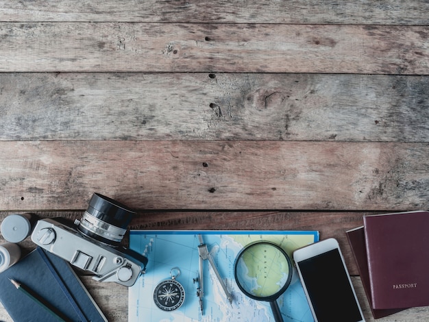 Travel kit on a table