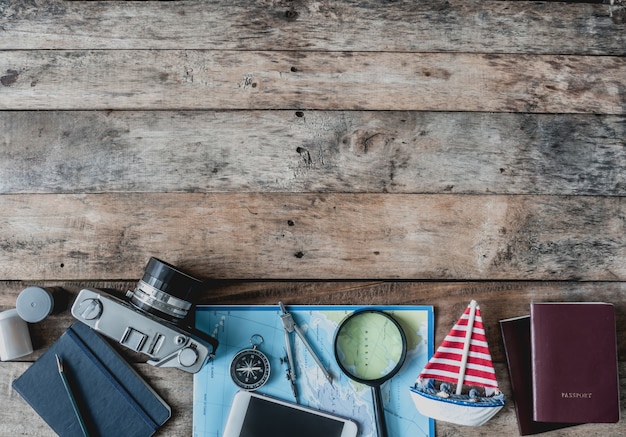 Travel kit on a table