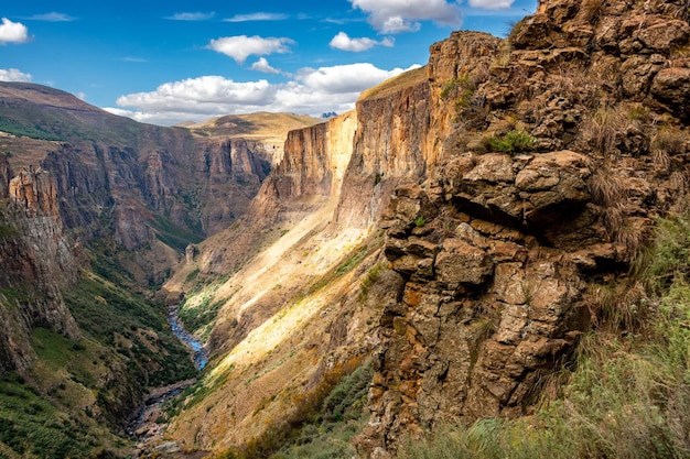 Photo travel to lesotho a view of the maletsunyane river canyon in the semonkong region