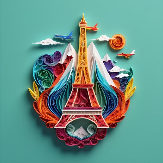 travel logo quilling