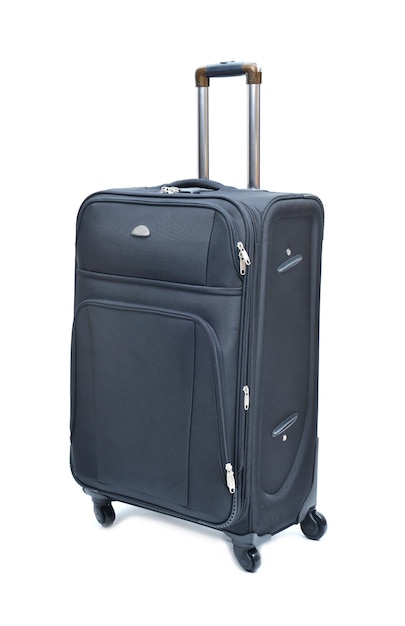 Travel luggage isolated on the white background