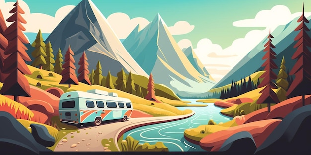 travel mountain vector background