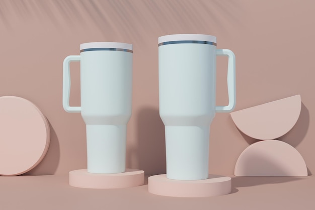 Travel Mug Hot Jar Drinking Cup Mockup