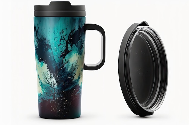 Travel mug with lid and handle perfect for taking your favorite hot beverage on the go