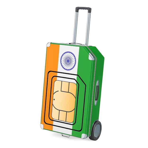 Travel Sim roaming en reizen in India 3D rendering