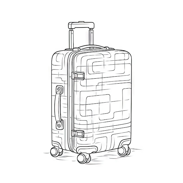 Travel in Style with a Simple Line Drawing of a Suitcase and Luggage