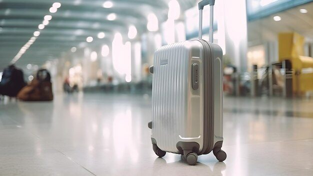 Travel suitcase in the airport