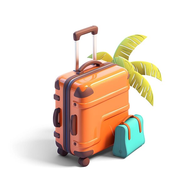 Photo travel suitcase isometric low poly icon