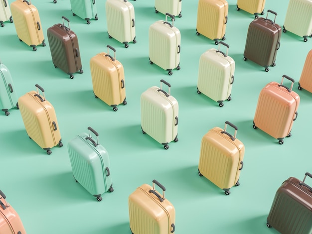 Travel suitcase pattern with retro colors