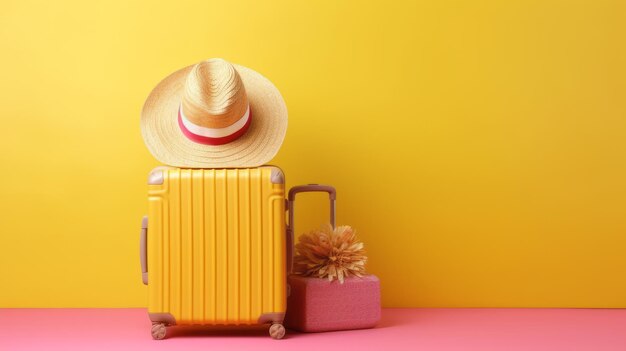 Photo travel suitcase and travel concept