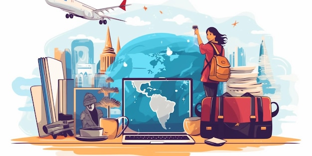 travel tourism day illustration background