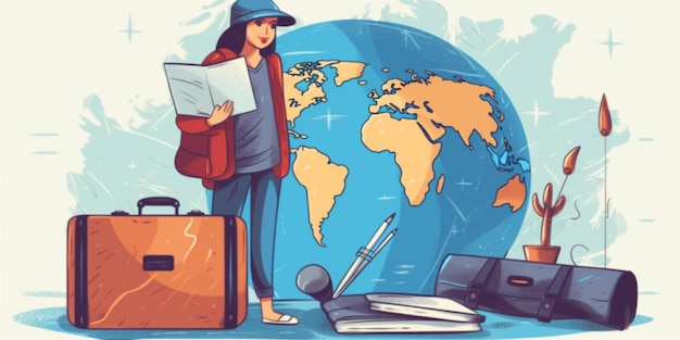 travel tourism day illustration background