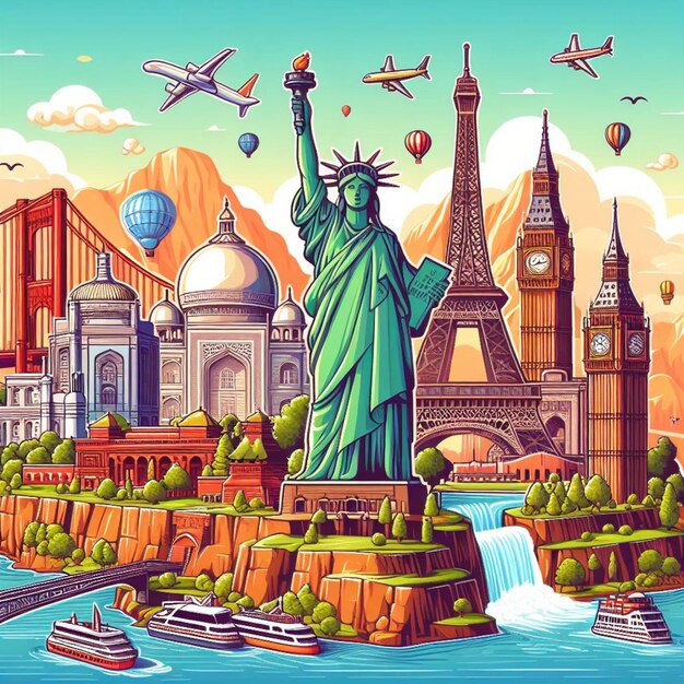 Travel and Tourism vector illustration