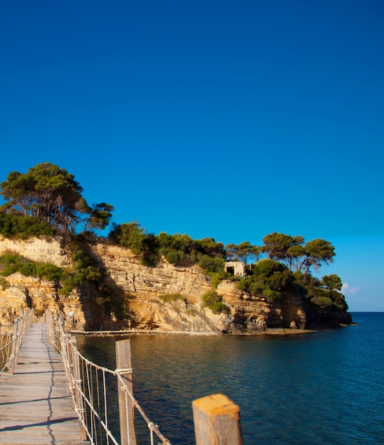 Travel and vacation concept - Zakynthos, a bridge to the island