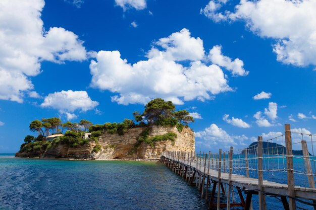 Travel and vacation concept Zakynthos a bridge to the island