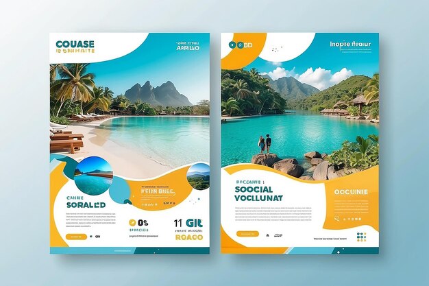 Travel vacation social media post template Premium Psd