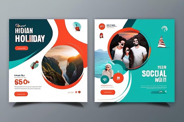 Travel vakantie social media post banner sjabloon