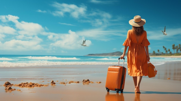 travel woman HD 8K wallpaper Stock Photographic Image