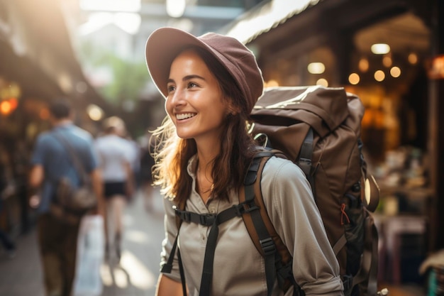 A traveler enjoying the place