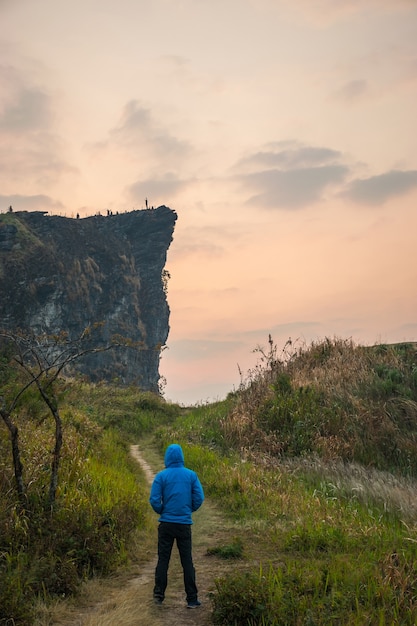 traveler hiking to Phu Chi Fa