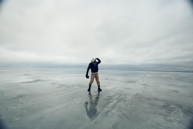 traveler on the ice plain