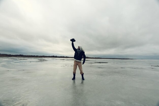 traveler on the ice plain