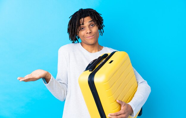 Traveler man with suitcase